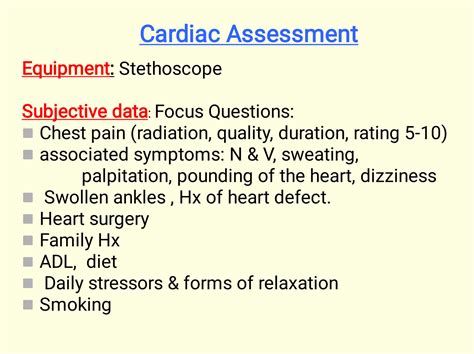 Heart Assessment .